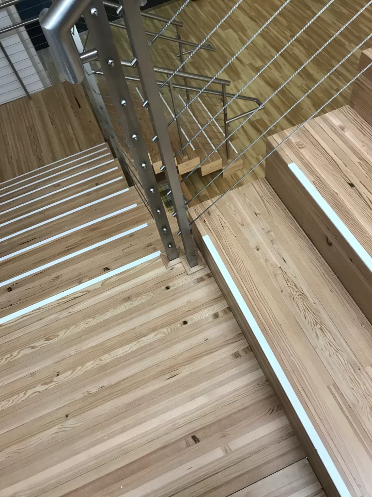 Windfall_Lumber_Engineered_Panel_McCain_Foods_Stairway_Close_up